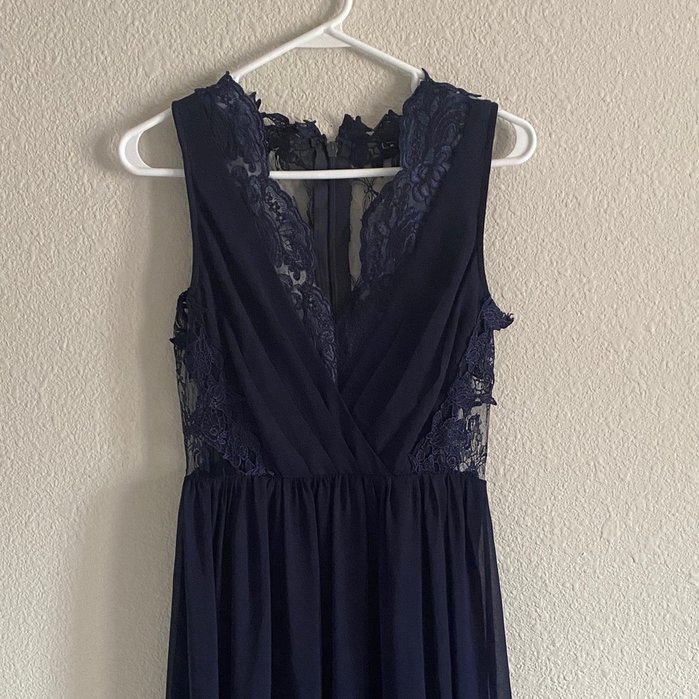 Soieblu Navy Lace Prom Dress